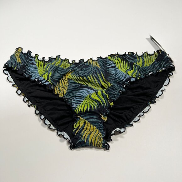 Victoria Secret Large L Bikini Bottom Ruffle Cheeky Ruched Back Palm Royale - Picture 6 of 7